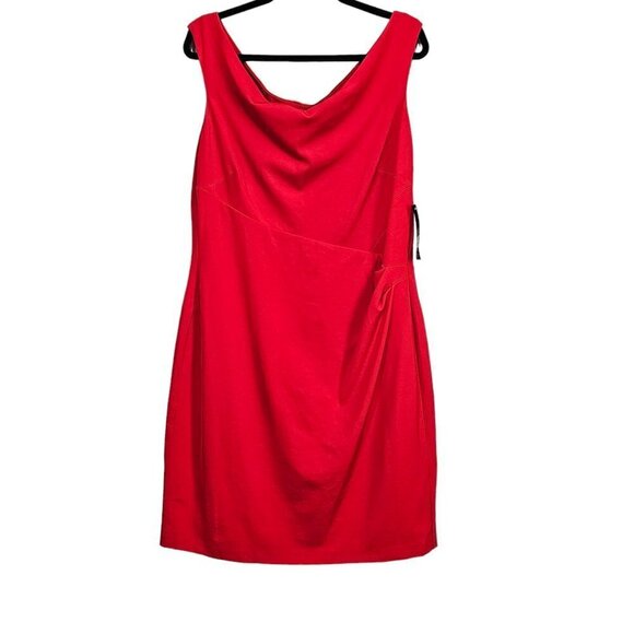 Ralph Lauren Brandie Cowl Neck Red Dress - Picture 2 of 11